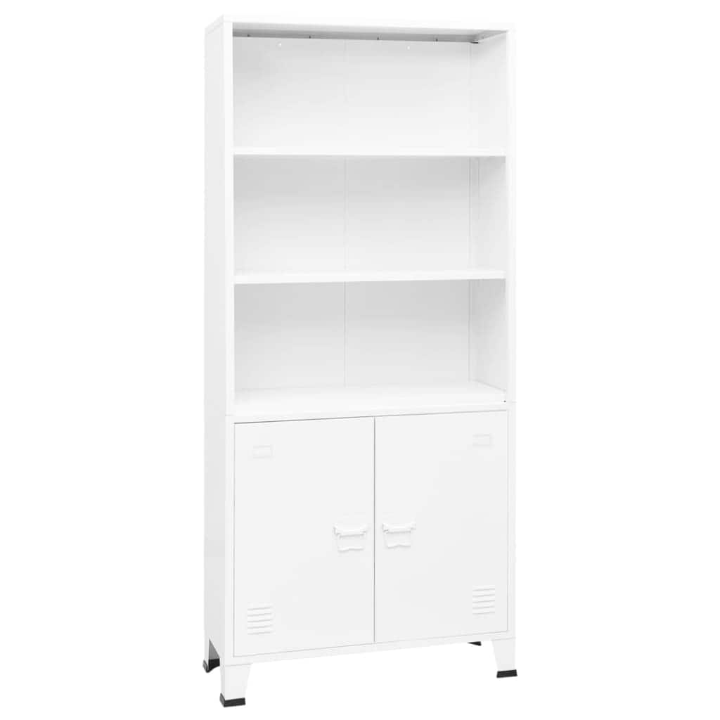 vidaXL Bookshelf Bookcase with 3 Shelves Decor Cabinet with Display Steel - 31.5" x 12.6" x 70.9"