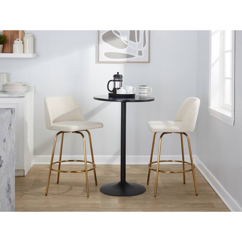 Silver Orchid Vallberga 26" Counter Stool with Gold Metal Base (Set of 2)
