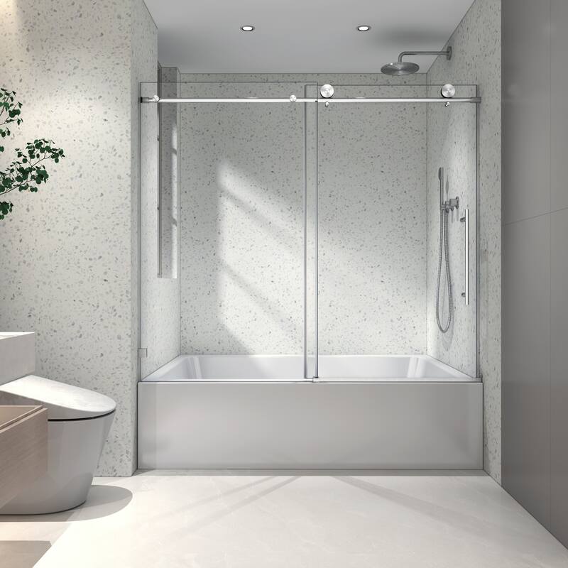 Frameless one fixed and one shifted Shower Door