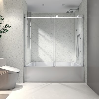 Frameless one fixed and one shifted Shower Door