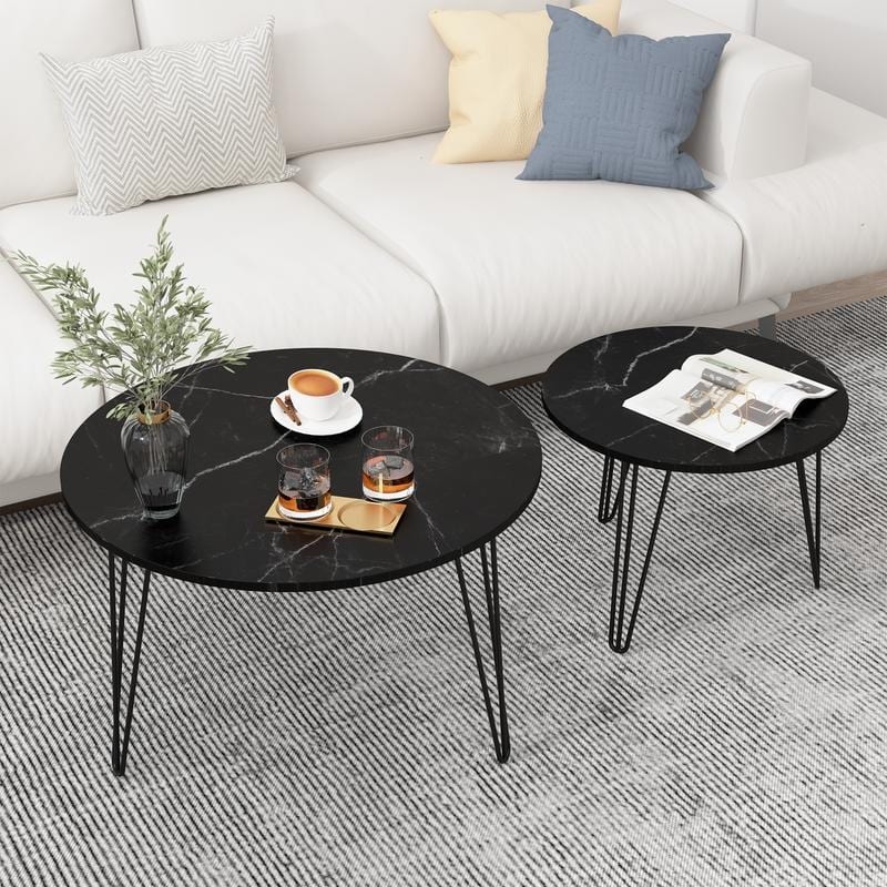 27.56'' Round Nesting Coffee Table Set of 2