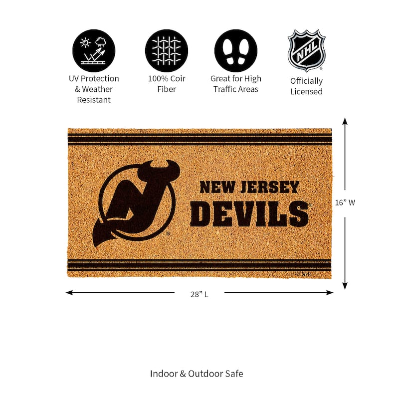 New Jersey Devils Monochrome Indoor/Outdoor Coir Door Mat