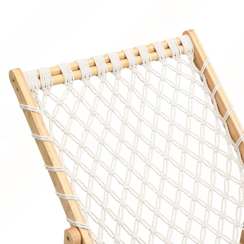 Set of 2 Weaving Chair with Handwoven Rope for Patio and Living Room