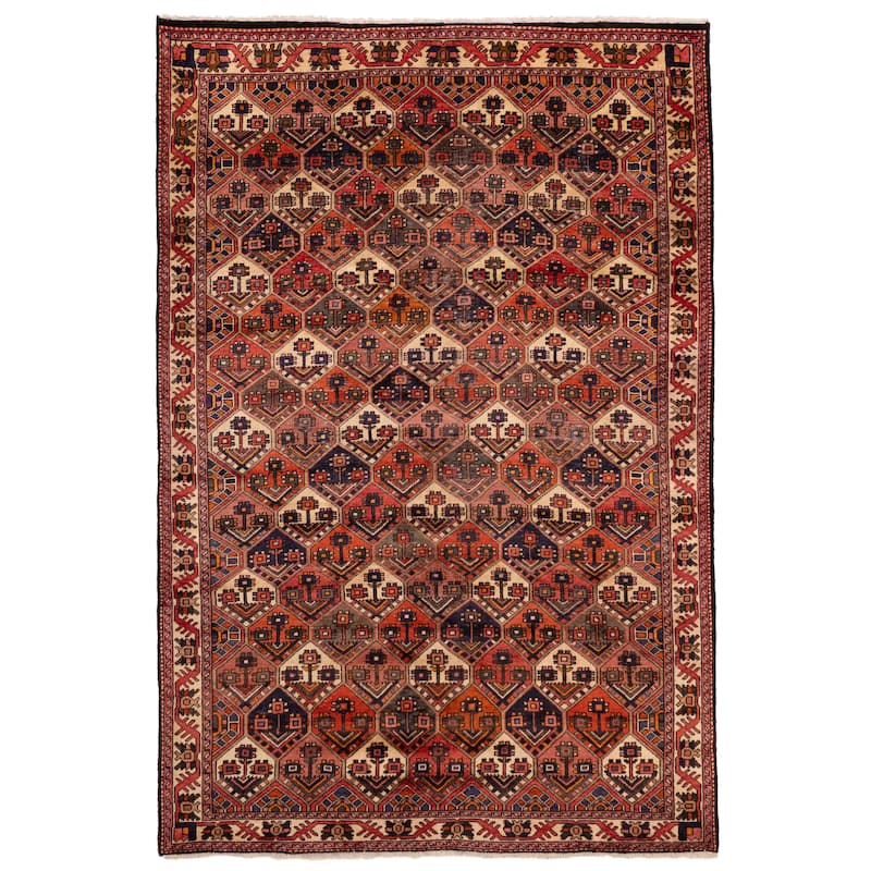 ECARPETGALLERY Hand-knotted Kayseri Vintage Red Wool Rug - 6'11 x 10'4