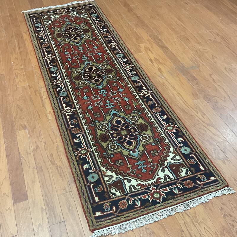 HERAT ORIENTAL Handmade Indo Serapi Wool Runner - 2'6" x 8'