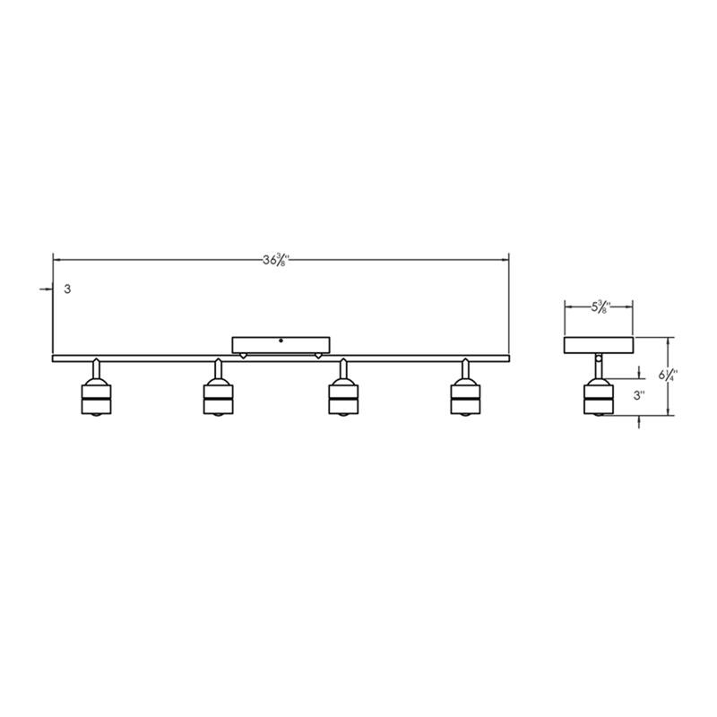 Core 4-light Satin Nickel LED Fixed Rail, Satin Nickel Steel Shade - Satin Nickel