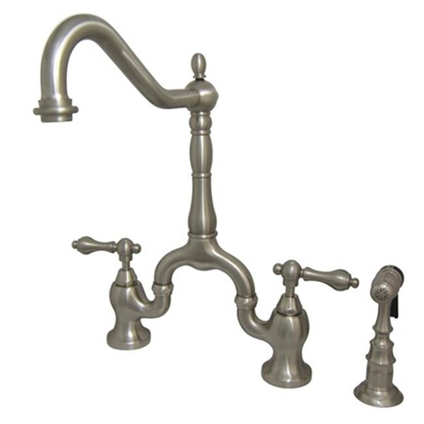 8 In English Country Center Deckmount Bridge Kitchen Faucet With English Country Center Deckmount Bridge Kitchen Faucet With