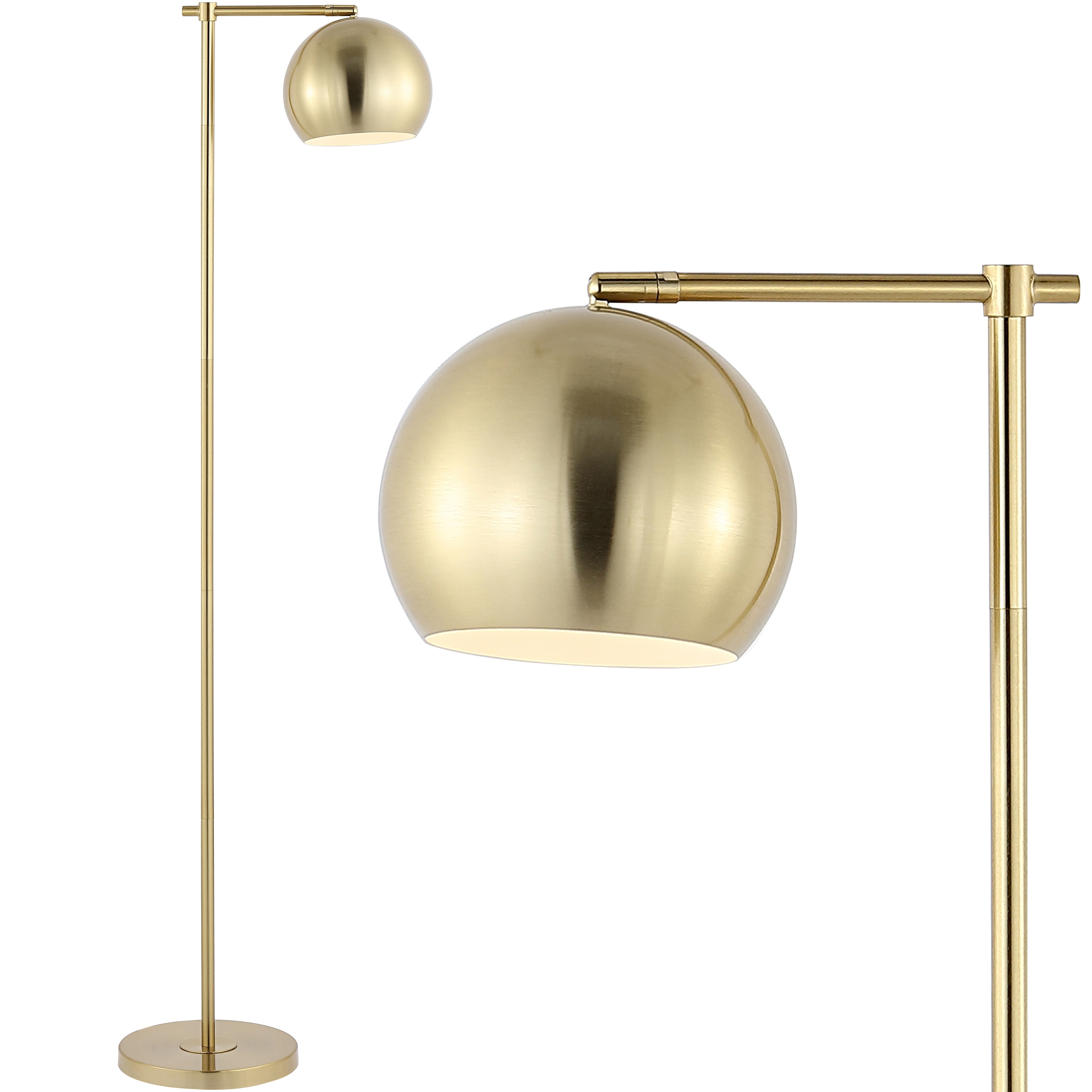 JONATHAN Y Joanie 58.5" Modern Contemporary Iron LED Floor Lamp, Brass Gold