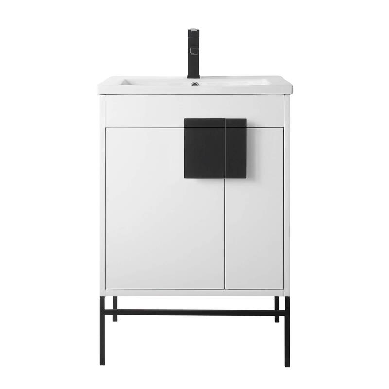24-inch Modern Bathroom Vanity Set w/ Vitreous China Sink Top