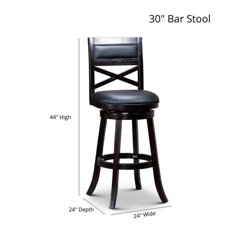 30" Bar Height X-Back Swivel Stool