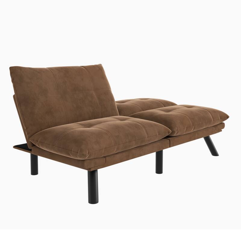 Modern Brown Microfiber Convertible Folding Sofa Bed