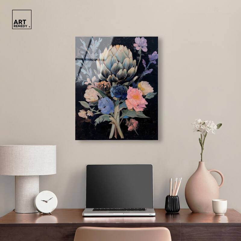 Moody Artichoke I Acrylic by Art Remedy, Ready to Hang