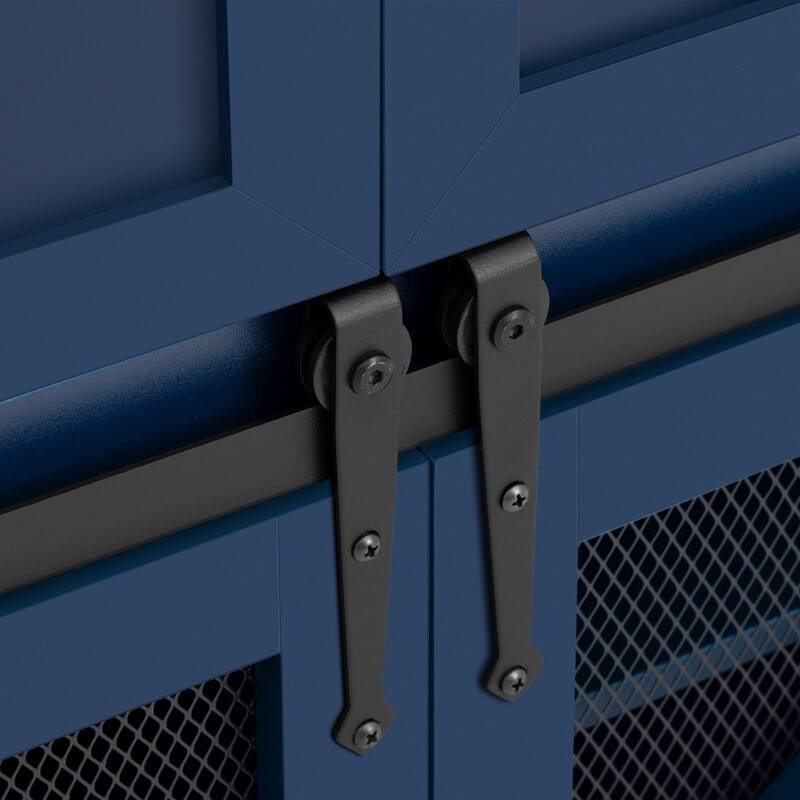 Farmhouse 55" Sideboard with 2 Sliding Barn Doors and 3 Drawers for Stylish Home Storage Solution