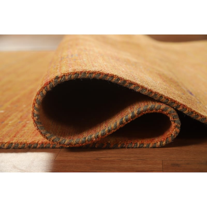 Hand Knotted Oriental 100% Wool Carpet Tribal Tribal Oranges & Rust Gabbeh Area Rug - 7' 8'' X 4' 11''