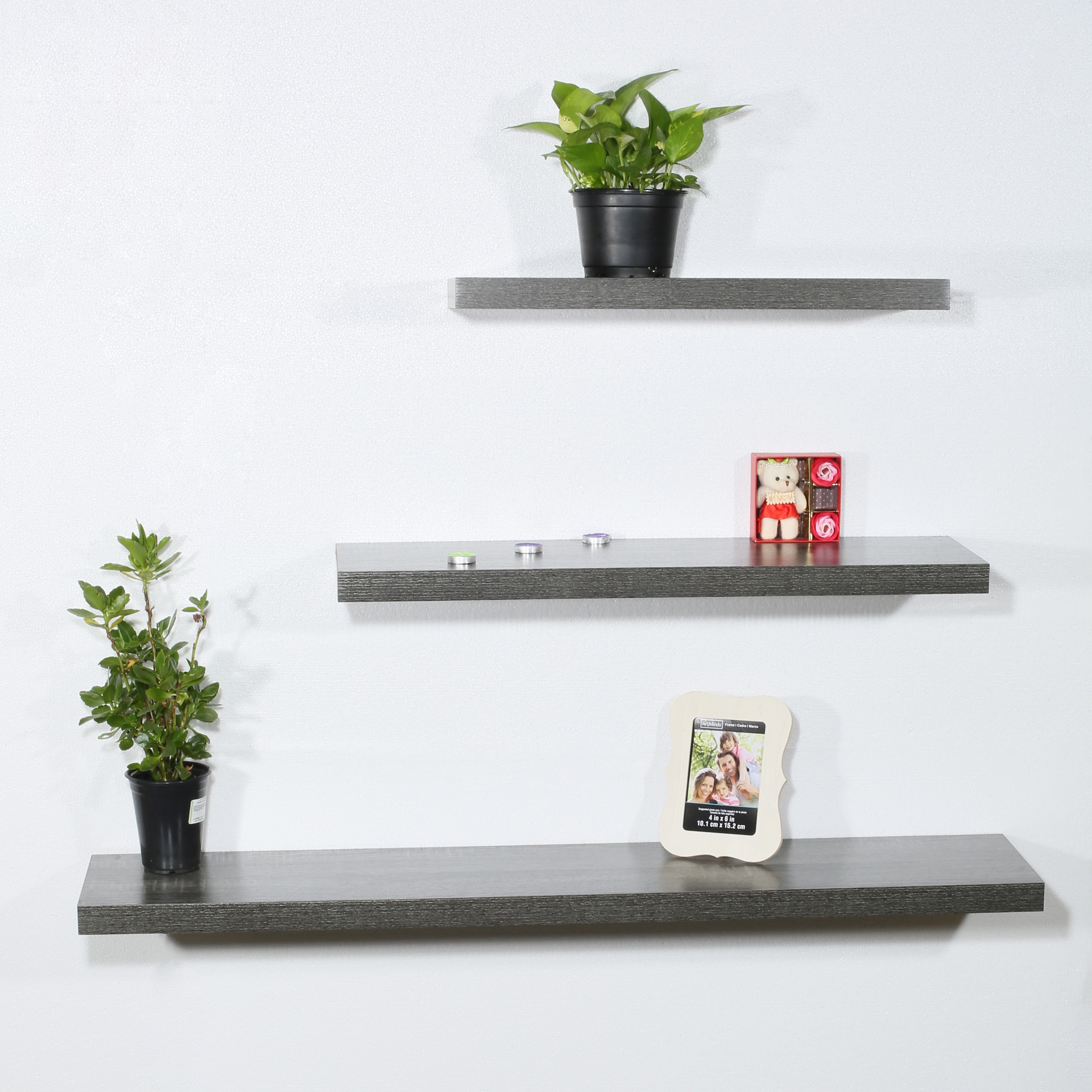 New Bremen set of 3 floating shelves storage shelf oak black or white 