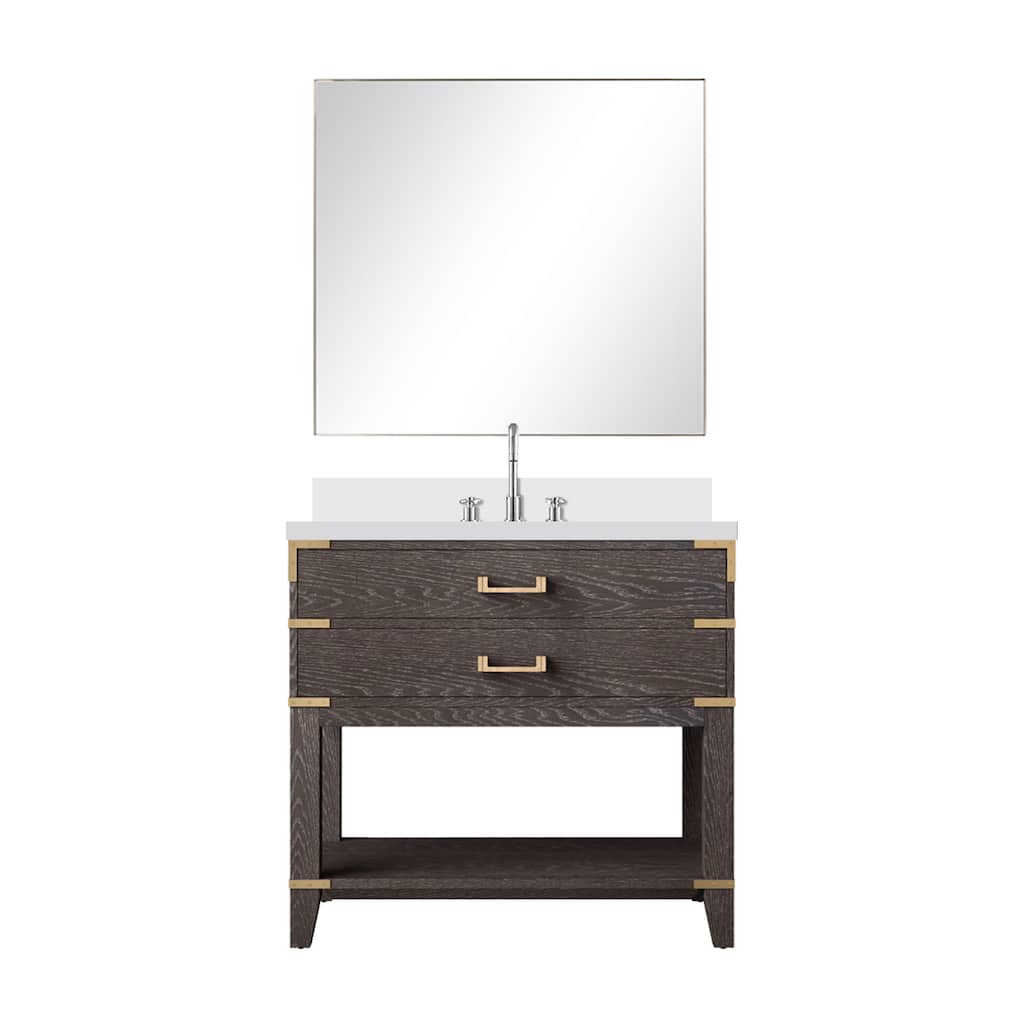 Norwalk Bath Vanity with Cultured Marble Top, Sink, Mirror and Faucet