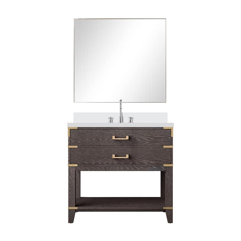 Norwalk Bath Vanity with Quartz Top, Sink, Mirror and Faucet