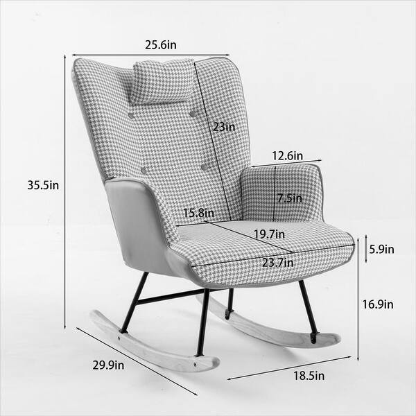 35.5 Inch Rocking Chair Set with Solid Wood Base - Bed Bath & Beyond ...