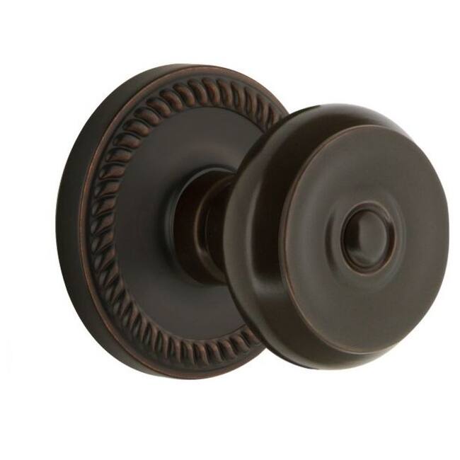 Grandeur Newport Solid Brass Rose Privacy Door Knob Set with Bouton