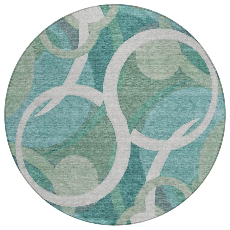 Machine Washable Indoor/Outdoor Contemoorary Deco Chantille Rug