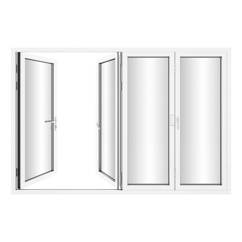 KaMic 120" x 96" 4-Panel Aluminum Patio Folding Door Right to Left-Outswing