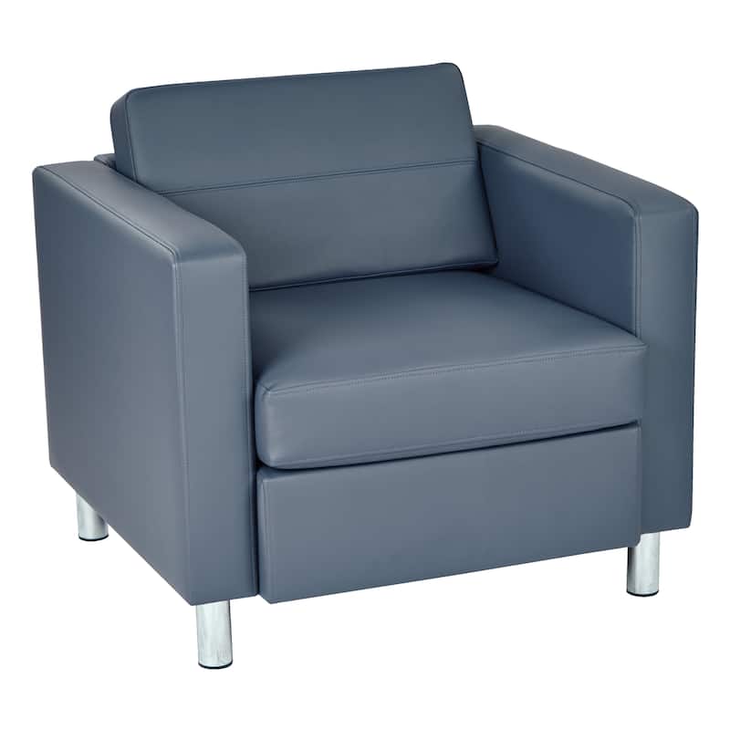 Pacific Arm Accent Chair with Chrome Legs - Blue