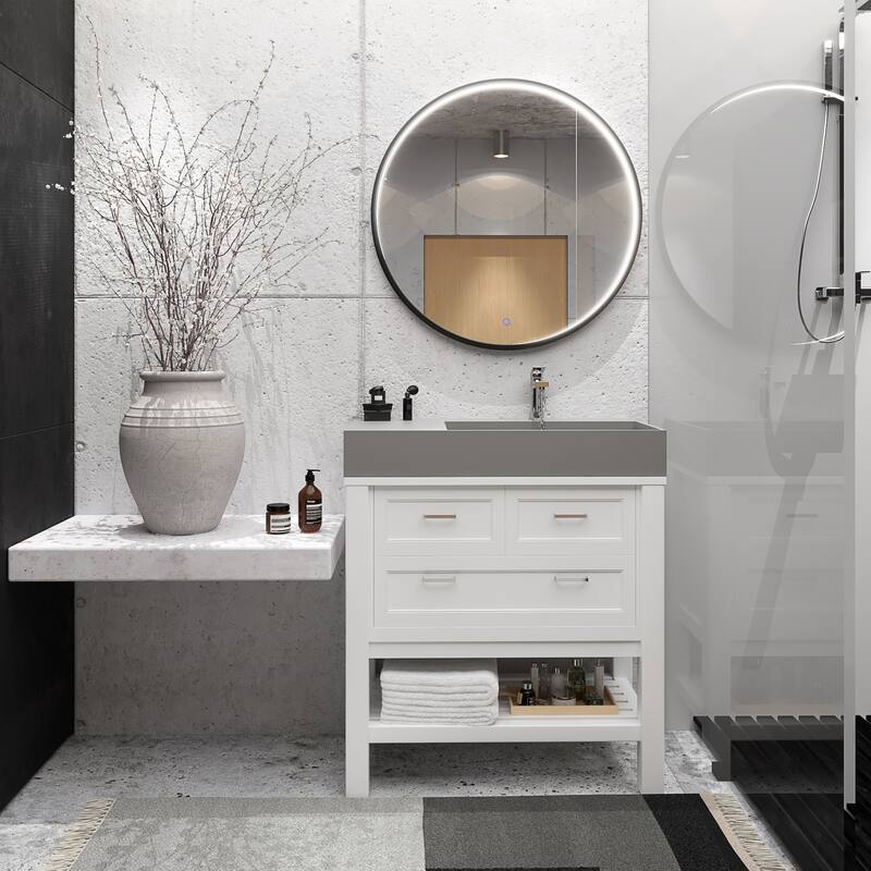 Amelia 36" - 72" Solid Surface Bathroom Vanity Top