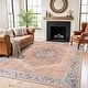 preview thumbnail 84 of 102, Medallion Flat Pile Washable Rug – Pet Friendly, Non-Slip, Perfect for Entryway, Living Room, and Bedroom 7'7" x 9'6" - Rust