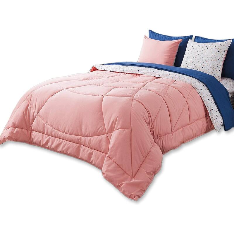 KASENTEX 5 or 7 Piece Bed in A Bag Microfiber Down Alternative Comforter Bedding Set with Sheets and Pillow Cases All Season