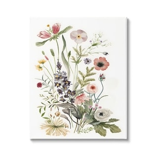 Stupell Subtle Wildflower Blooms Canvas Wall Art Design by Petals ...