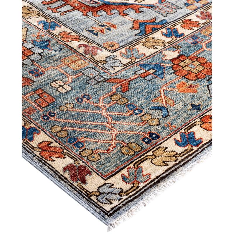 Serapi One-of-a-Kind Hand-Knotted Area Rug - Gray - 9' 0" x 12' 0"