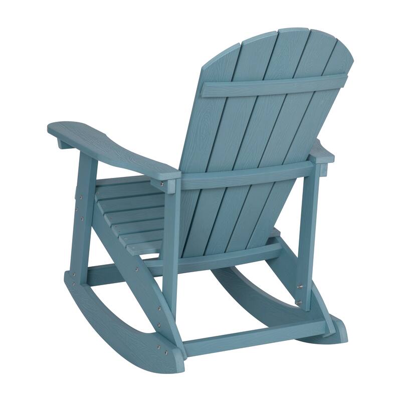 All Weather Polyresin Wood Rocking Adirondack Chair