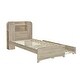 preview thumbnail 58 of 57, Bookcase Bed Twin Size Platform Bed Frame Solid Wood Storage Bed with LED Light Strip and Headboard(Trundle or Drawers Choose)