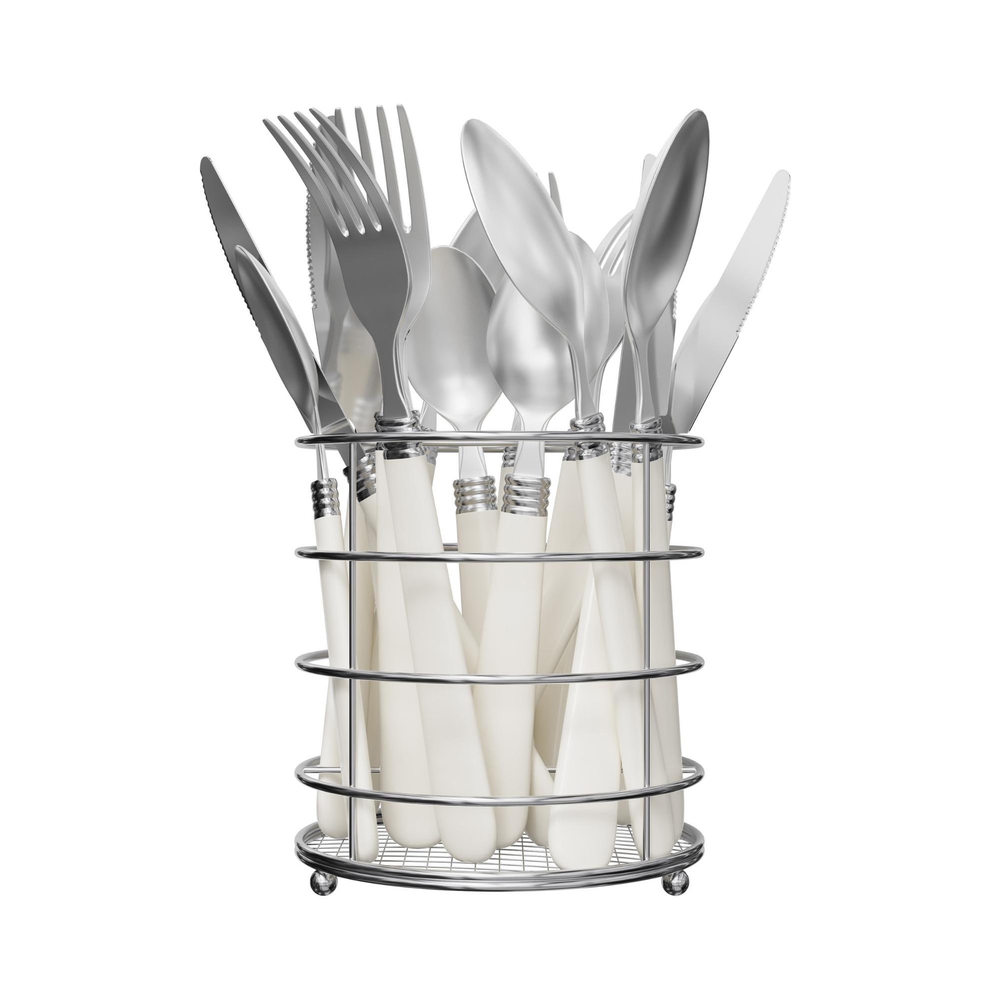 Sensations II 16 pc Plastic Handle Flatware, Red (1.2mm Tumble Finish)