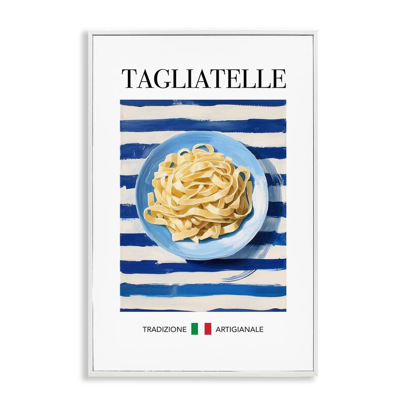 Stupell Traditional Tagliatelle Pasta Framed Giclee Art Design By Andreas Magnusson - 20 x 30 - White
