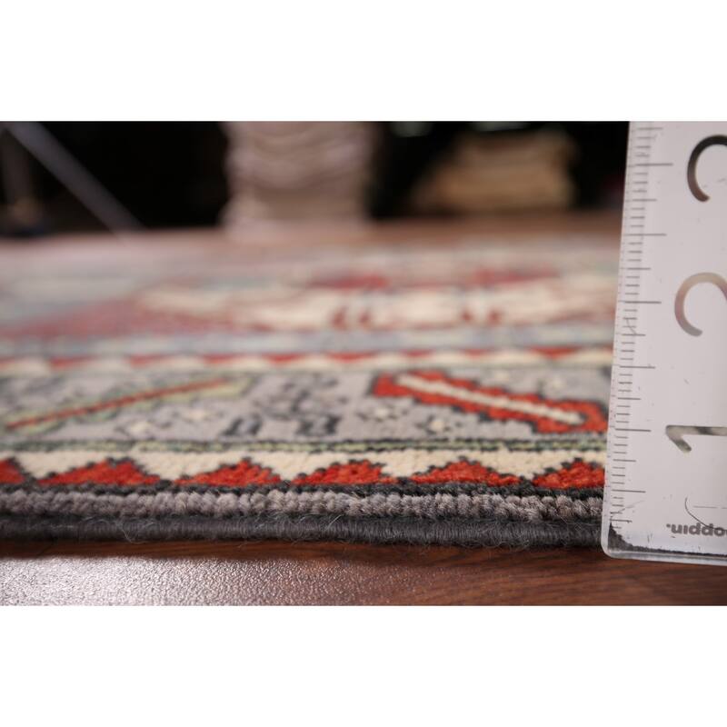 Traditional Kazak Accent Rug Hand-Knotted Wool Carpet - 3'3" x 4'11"