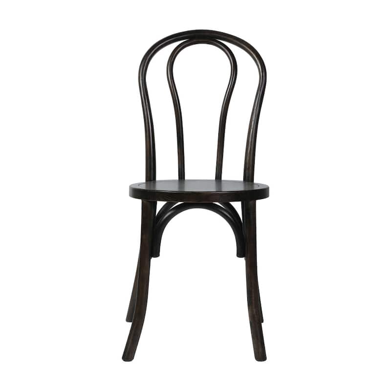 Commercial Solid Wood Stackable Dining Chair with Fixed Floor Glides - 18.5"D x 16.5"W x 35.5"H