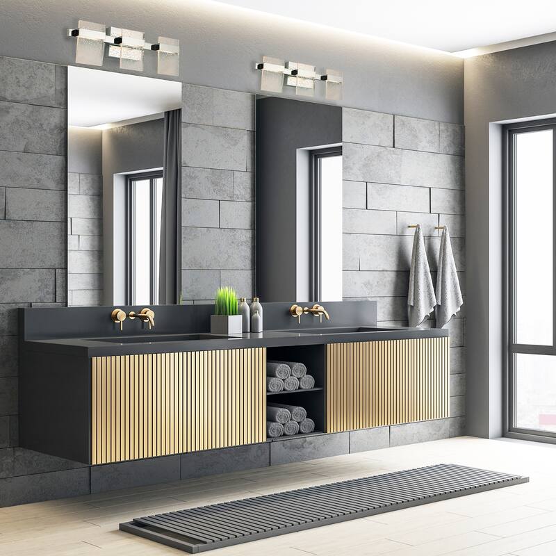 Madrona 3-light LED Bath and Vanity Light with Clear Seedy Acrylic