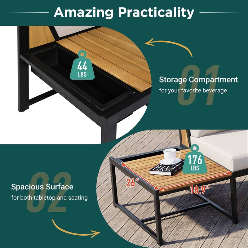 4-Piece Outdoor Set, Durable Patio Furniture with Waterproof Cushions