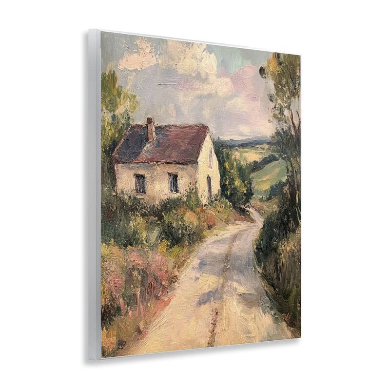 Stupell Scenic Cottage Road Wall Plaque Art Design By Petal Prints Design