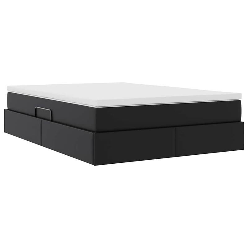 vidaXL Storage Bed with Mattress in Faux Leather