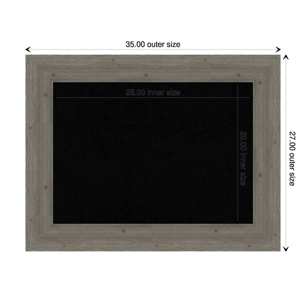 Fencepost Grey Wood Framed Black Corkboard Bulletin Board