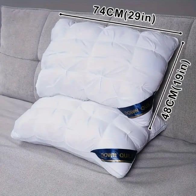 Pinch Pleat Bed Pillows ,Fluffy Down Pillow Soft Support Pillow for Side Sleeping