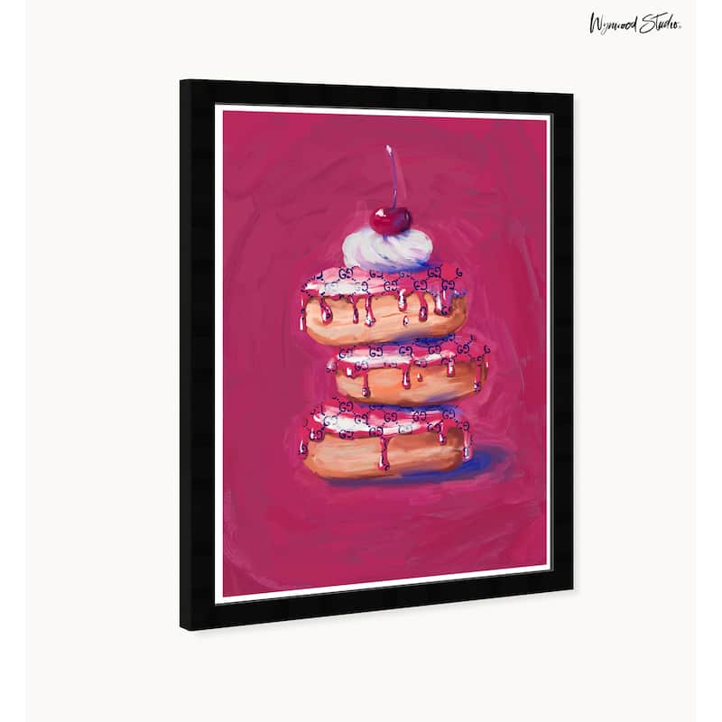 Wynwood Studio Cherry Topped Stack Framed Trendy Fashion Kitchen Art Prints