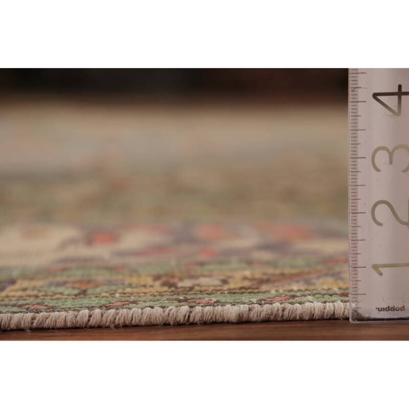 Light Blue Tabriz Persian Area Rug Hand-Knotted Floral Wool Carpet - 8'1"x 11'5"