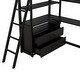 preview thumbnail 26 of 25, Modern Style Twin Size Metal&Wood Loft Bed with Desk and Shelves, Two Built-in Drawers,