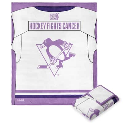 NHL Hockey Fights Cancer Jersey Penguins Silk Touch Throw