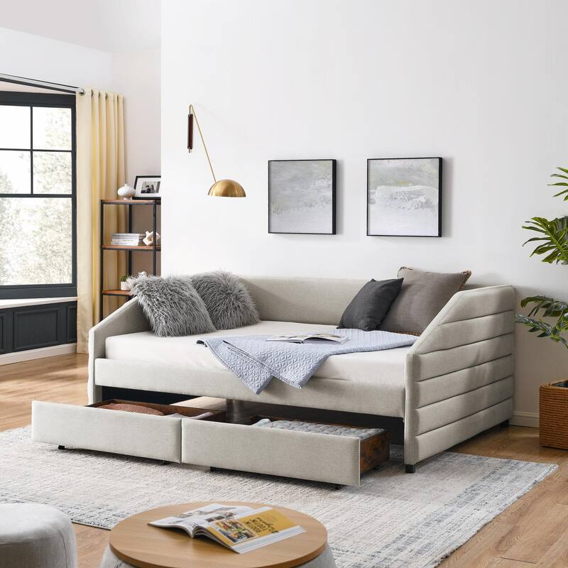 Tufted Daybed with Drawers