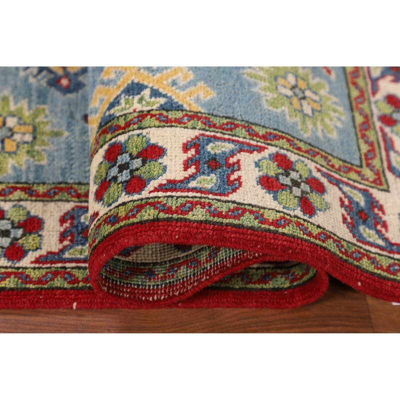 Light Blue Kazak Oriental Accent Rug Handmade Wool Carpet - 2'9" x 4'1"