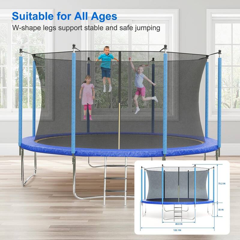 Trampoline, 10FT 12FT 14FT 16FT Trampolines for Kids & Adults